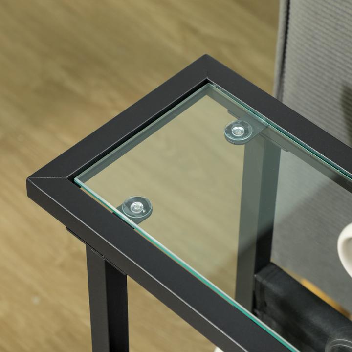 Produktbild Homcom Couchtisch Metall, Hartglas Schwarz