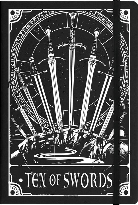 Produktbild Deadly Tarot Notizbuch Zehn Schwerter A5 (A5, Liniert, Harter Einband)