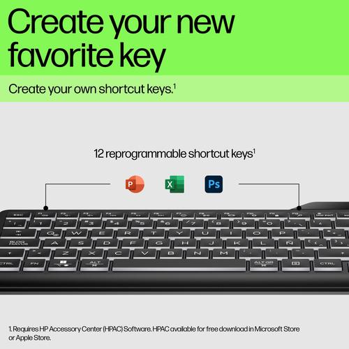 Actual product image HP 400 Backlit Keyboard Wired (CH, Cable)