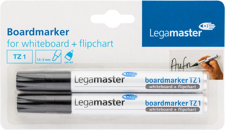 Produktbild Legamaster Whiteboardmarker TZ1 (Schwarz, Weiss, 3 mm, 2 x)