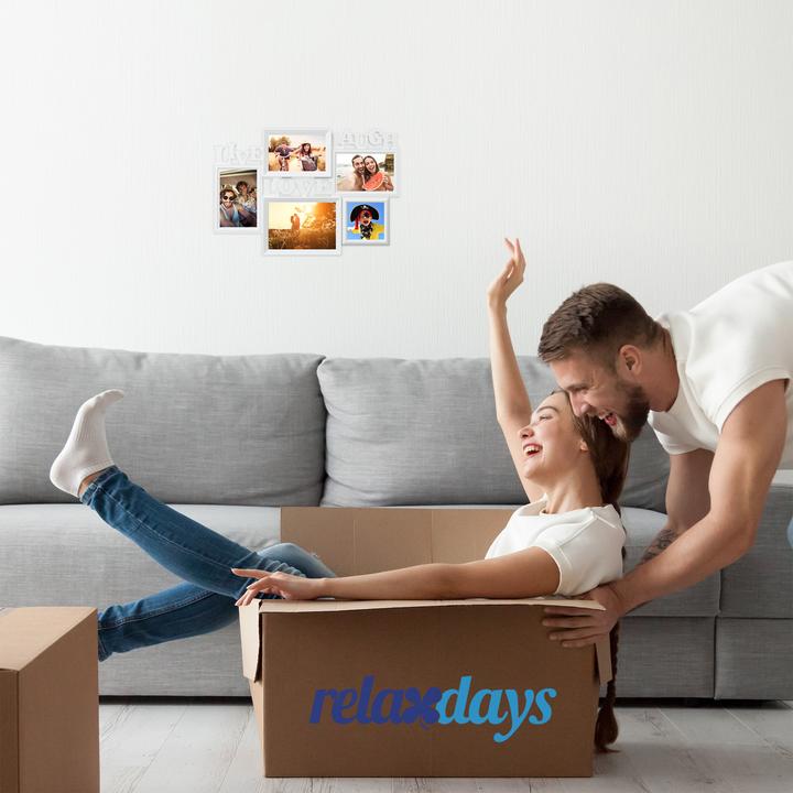 Immagine prodotto Relaxdays Portafoto multiplo Live Love Laugh (10 x 10 cm, 10 x 15 cm, 18 x 13 cm)