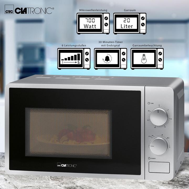 Produktbild Clatronic Mikrowelle MW 791 silver (20 l)