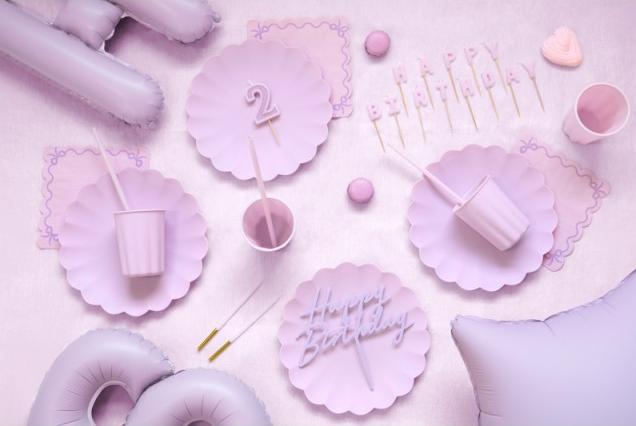 Produktbild Partydeco Servietten mit Rüschen, 33x33 cm, lila (12 x, 33 x 33 cm)