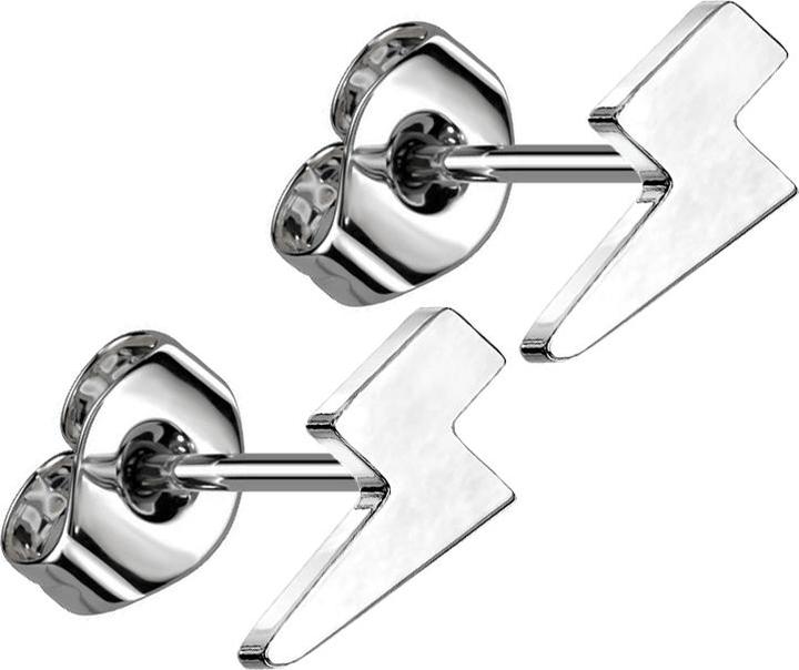 Star Piercing Threadless Ohrstecker silber Blitz silber (ohne Messing, Titan G23)