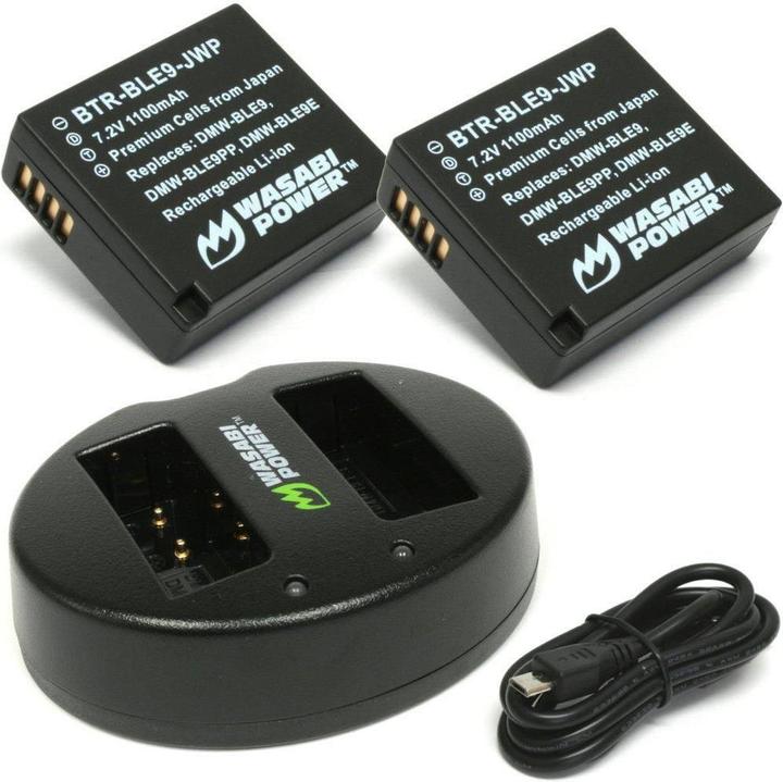 Image du produit Wasabi Power 2 batteries BLE9 et chargeur double (Chargeur de batterie d'appareil photo)