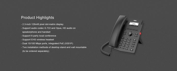 Produktbild Fanvil IP Telefon X301P schwarz