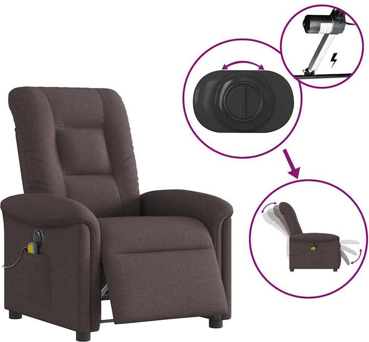 Produktbild VidaXL Massagesessel Elektrisch Dunkelbraun Stoff