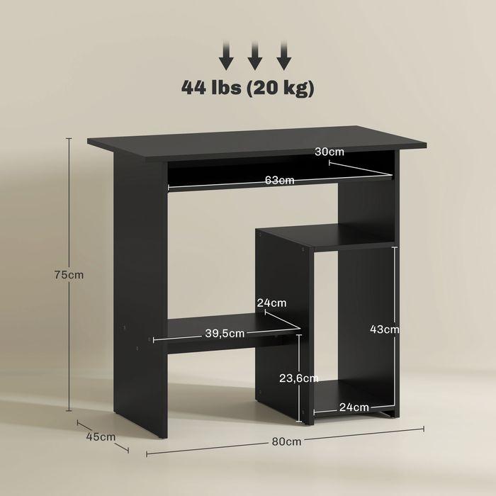 Image du produit Swisshandel24 Computertisch, Schreibtisch mit offenen Fächern und Ablageflächen, Bürotisch