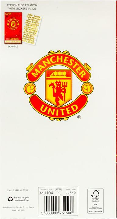 Manchester United FC Personalised Birthday Card (1 pcs.)