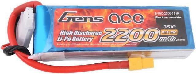 Actual product image Gens Ace LiPo battery 25C 3S1P (11.10 V, 2200 mAh)