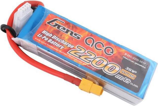 Actual product image Gens Ace LiPo battery 25C 3S1P (11.10 V, 2200 mAh)