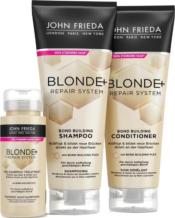 Produktbild John Frieda Blonde+ Repair System - Blond+ Set (600 ml, Flüssiges Shampoo)