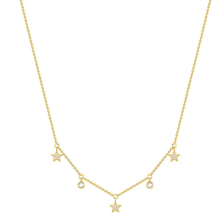Eastside Damen Stern Edelstahl Preciosa gelbgold 40,0 cm Basiskette + 5,0 cm Verlängerung - 29790 (Edelstahl, 40 - 45 cm)
