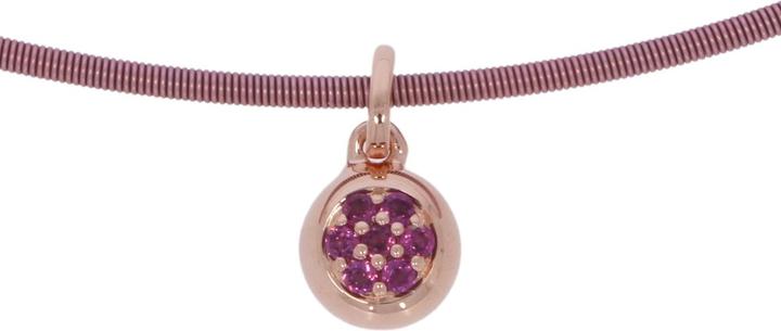 Xen Omegareif rosa 2 mm mit Anhänger Rhodolithe (45, 925 Silber)