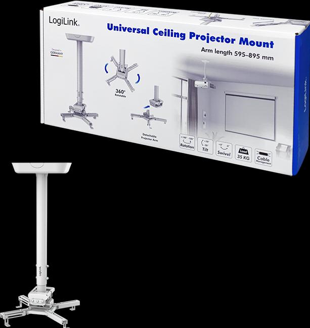 Actual product image LogiLink beamer bracket arm length 595-895 mm white (Ceiling)