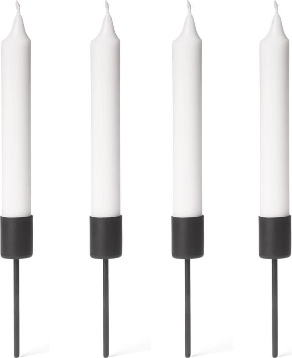 Actual product image Novaliv 4x Stick Candle Holder Black I Candle Pick 10 x 2,5 cm Candle Plug for Stick Candles I