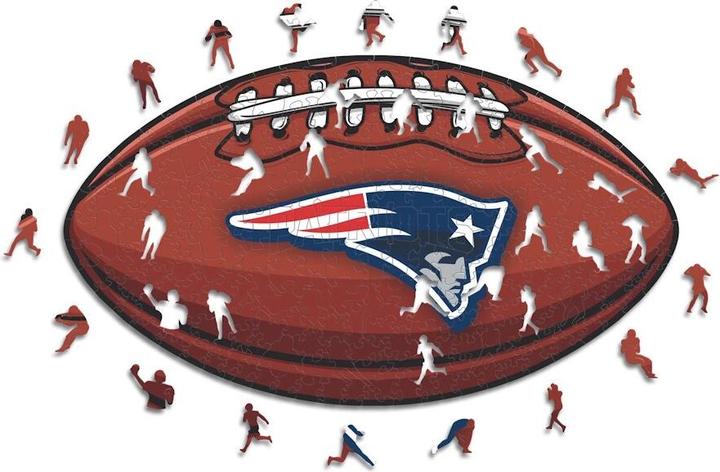 Actual product image Iconic NFL - New England Patriots– Football with Logo - Wooden Puzzle Size S (150 pieces) (150 pieces)
