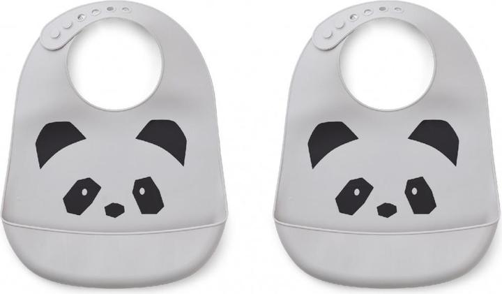 Image du produit Liewood Set de bavoirs en silicone Tilda Panda Grey