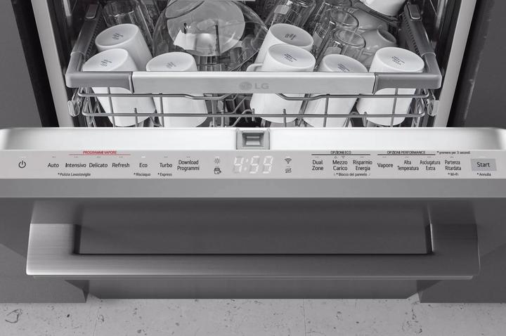 Actual product image LG QuadWash DB475TXS Full Discharge Dishwasher Class A 14 place setting Steam Wi-Fi