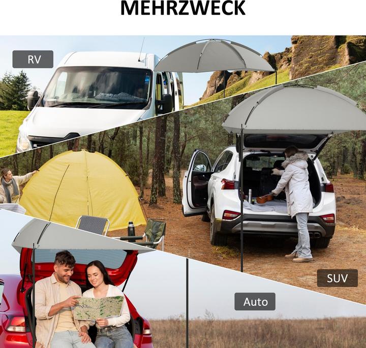 Actual product image Outsunny Automarkise Polyester, Stahl Hellgrau (3.30 kg)