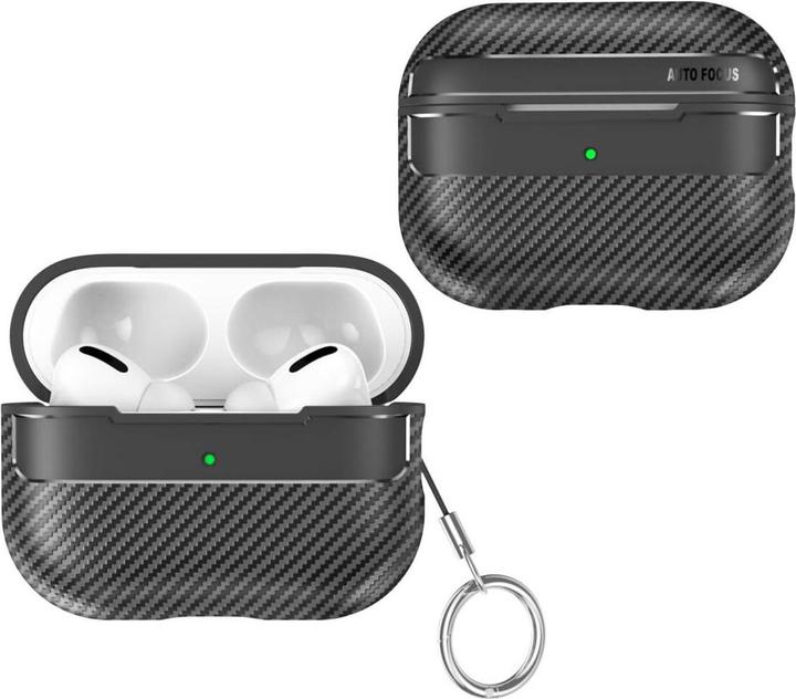 Image du produit Cover-Discount Airpods Pro 2 - Étui en silicone look carbone noir (Manchon pour casque d'écoute)