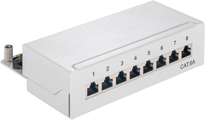 Goobay CAT 6a Mini/Desktop Patch Panel, 8 porte, grigio