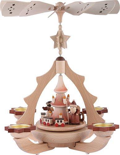 Actual product image Zeidler Holzkunst 1-stöckige Weihnachtspyramide Bescherung Natur
