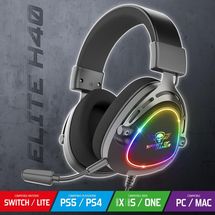 Produktbild Spirit Of Gamer Headset Elite H40 DARK (Kabelgebunden)