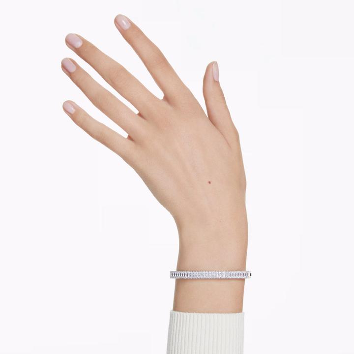 Immagine prodotto Swarovski Matrix Armreif Baguette Schliff Weiss (18.50 cm, Metallo Swarovski)