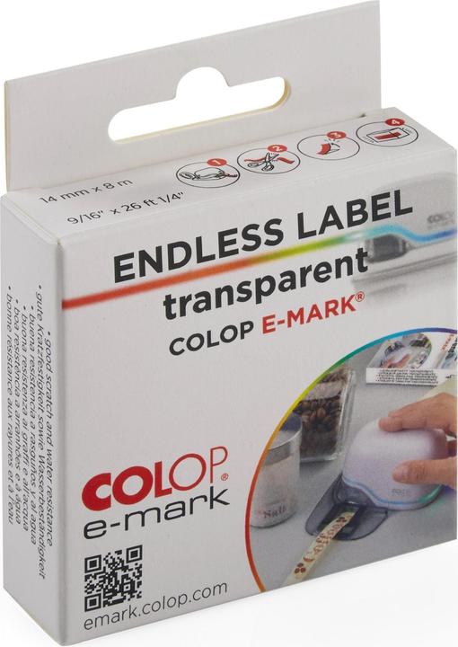 Actual product image Colop Paper tape e-mark, Transparent, 1 roll