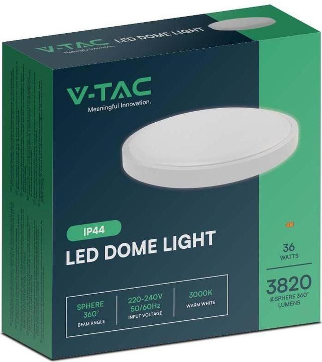 Produktbild V-TAC Plafon 36W LED Okrągły 35cm Natynkowy IP44 Biały VT-8630 4000K 3820lm (3820 lm)