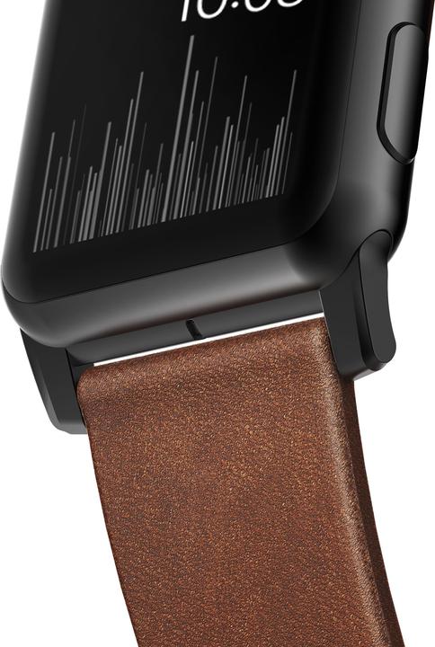 Actual product image Nomad Modern Connector Strap (44 mm, Leather, Stainless steel)