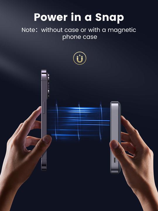Productafbeelding Ugreen UGREEN10000mAhMagnetischeDraadlozePowerBank(SpaceGray) 15086 (10000 mAh, 20 W, 37 Wh)