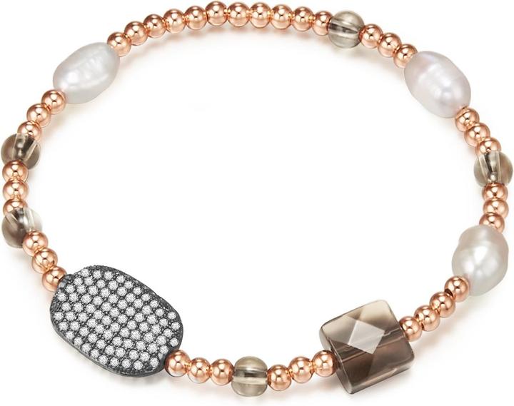 Actual product image Lulu & Jane Metal alloy cubic zirconia freshwater cultured pearl rose gold 19.0 - 22.0 cm - 33086 (22 cm, Metal alloy)