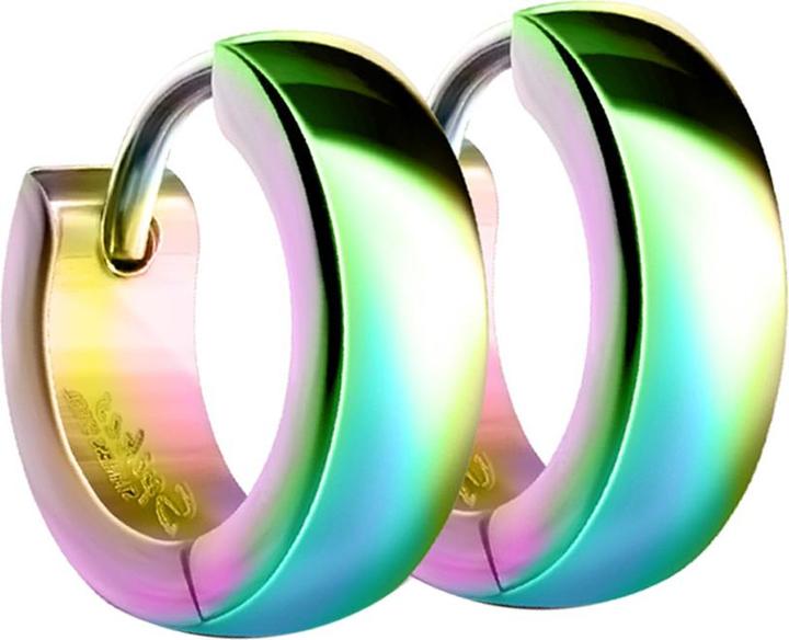 Star Piercing Ohrring zum Klappen abgerundet farbig (Chirurgenstahl 316L, ohne Messing)
