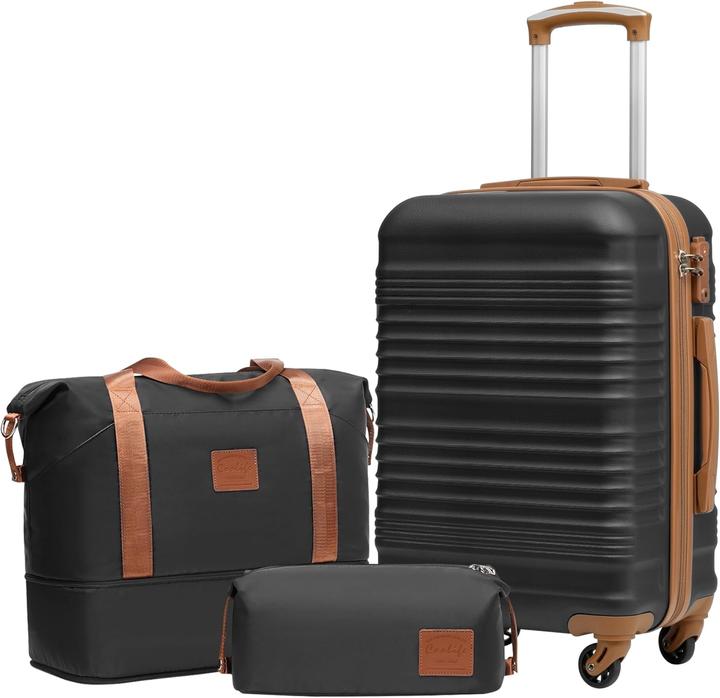 Coolife 3-teiliges Handgepäck-Set (38 l, Handgepäck (bis 50l))