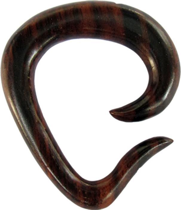 Star Piercing Ohrgewicht Spirale V aus Narra Holz (ohne Messing, Organisch)