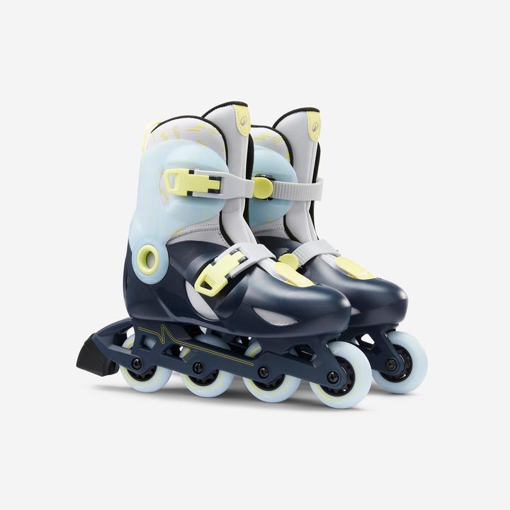 Produktbild Oxelo Play 5 Kids' Inline Skates - Blue/Lemon yellow (32, 34)