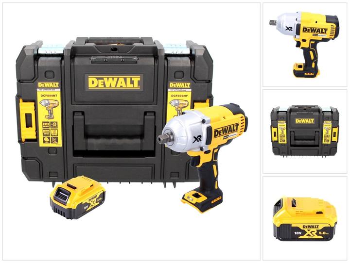 Actual product image DeWalt DCF 899 NT Battery Impact Wrench 18V 1/2" 950Nm Brushless Ball Latch + 1x Battery 5.0Ah + TSTAK (Rechargeable battery operated)