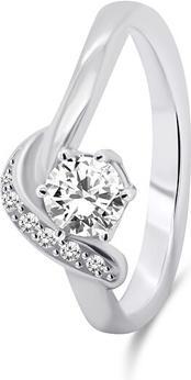 Brilio Silver - Elegant silver ring with zircons RI048W - Circuit: 58 mm (58)