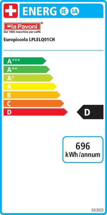 Label énergétique La Pavoni Europiccola Lusso