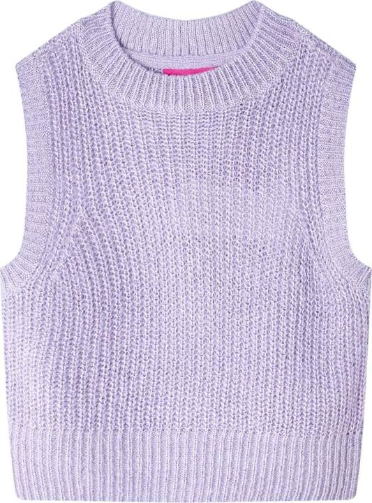 VidaXL Kinder-Pulloverweste Gestrickt Helllila 128,Material: 67 (128)