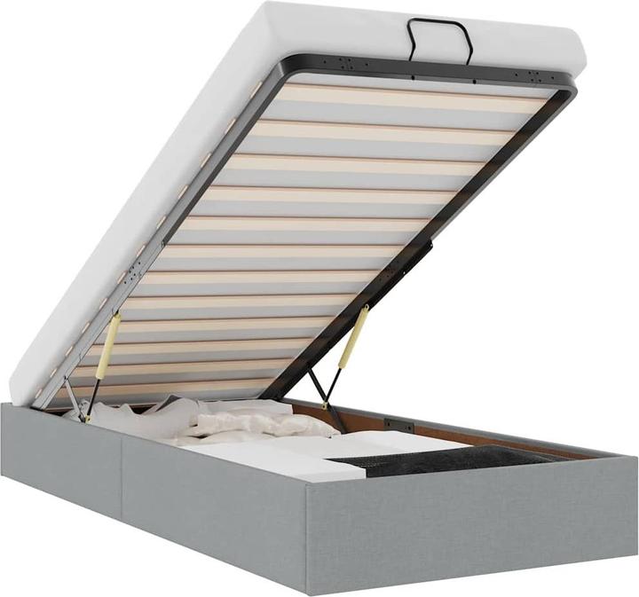 Produktbild VidaXL Ottoman-Bett ohne Matratze Dunkelbraun 120x190 cm Stoff (120 x 190 cm)