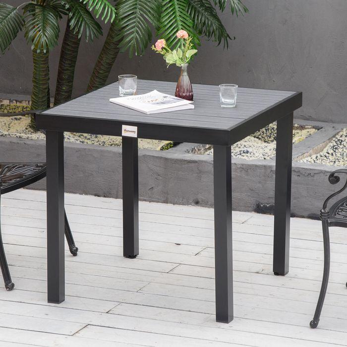 Produktbild Swisshandel24 Gartentisch für 4 Personen Esstisch Aluminiumtisch Gartenmöbel Loungemöbel pflegeleicht Kunststoff S (78 cm)