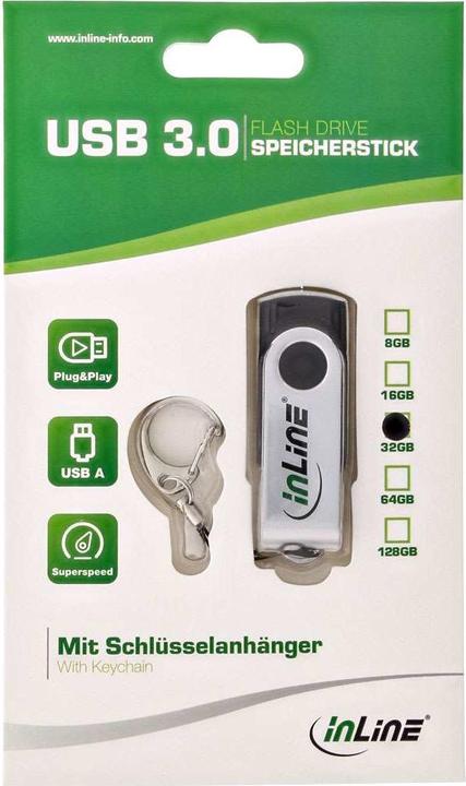 Actual product image InLine USB flash drive - 32 GB - USB 3.0 (32 GB, USB-A)