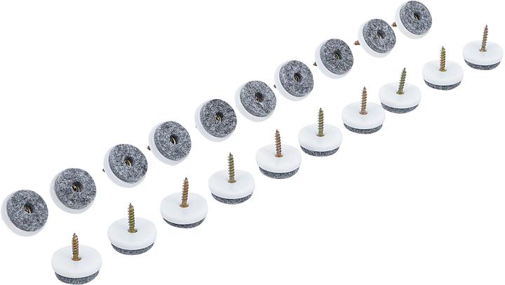 BGS Felt Pads Set | with Pin | Ø 24 mm | 20 pcs. (Felt gliders, 20 Piece)