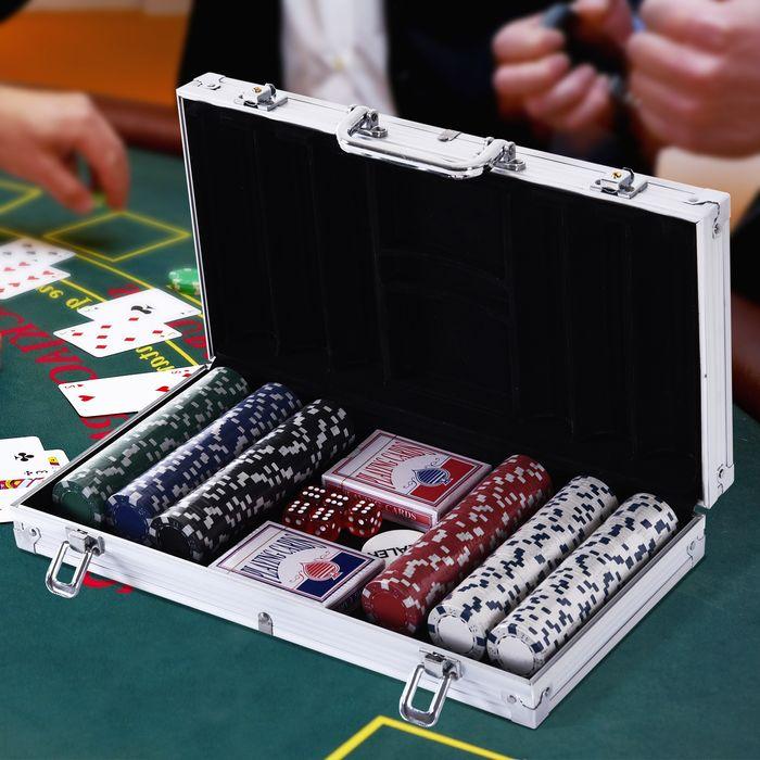 Produktbild Swisshandel24 Pokerkoffer Pokerset 300 Pokerchips 2xKartenspiel 5xWürfel 1xAlukoffer Poker Set Jetons Koffer Alu+