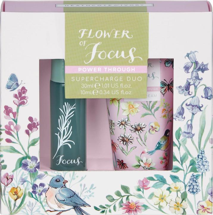 Heathcote & Ivory Flower of Focus Supercharge Duo Hand Cream 30ml & Perfume Gel 10ml Cruelty Free Ve (120 ml)