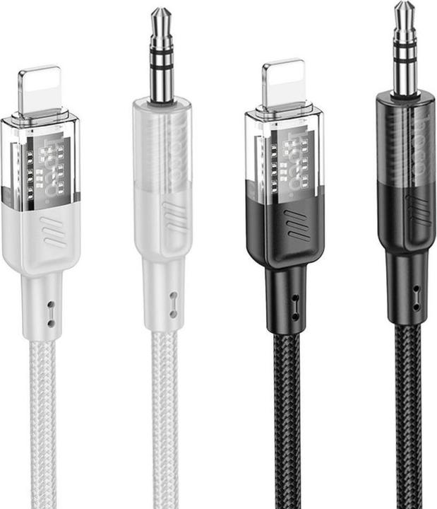 Actual product image Hoco UPA27 Digital Audio / AUX Umwandlungskabel auf Lightning, schwarz (1.20 m, Lightning)