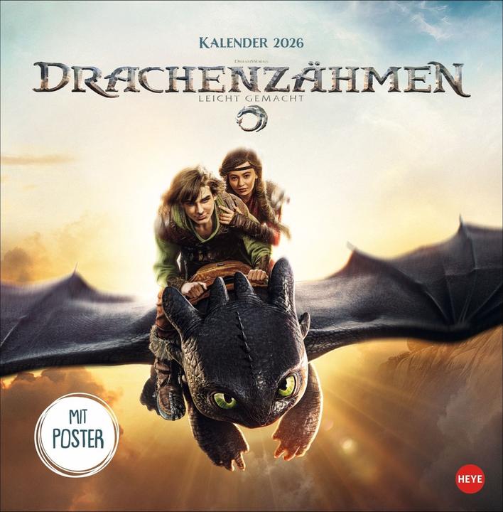 Produktbild Heye Drachenzähmen Broschur XL Kalender 2026 (Weicher Einband, Deutsch)